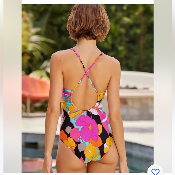 NWT TRINA TURK GEMINI PLUNGE MAILLOT - Picture 3 of 16